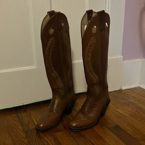 Brown Olathe Cowboy knee high top boots
